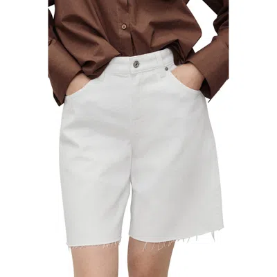 Mango Frayed Denim Bermuda Shorts