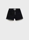 Mango Kids' Frayed Denim Shorts Black Denim