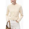 Mango Knitted Cardigan With Frayed Ends In White