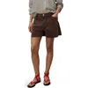 Mango Frayed Hem Denim Shorts In Brown