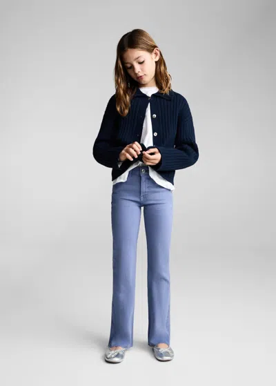 Mango Kids' Frayed Low-rise Skinny Jeans Ink Blue
