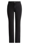 Mango Frayed Mid Rise Flare Jeans In Black Denim