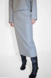 Mango French Terry Midi Skirt In Grey