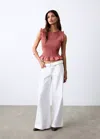 Mango Frilly Ruffled Top In White