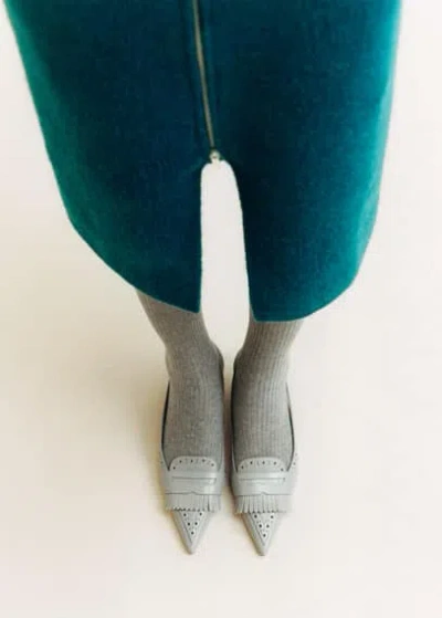 Mango Fringe-heel Shoes Grey