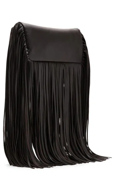 Mango Fringe Leather Clutch In Pattern