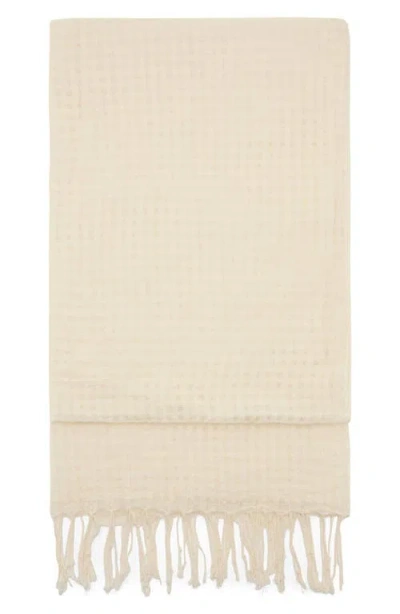 Mango Fringe Trim Cotton Gauze Scarf In Gold