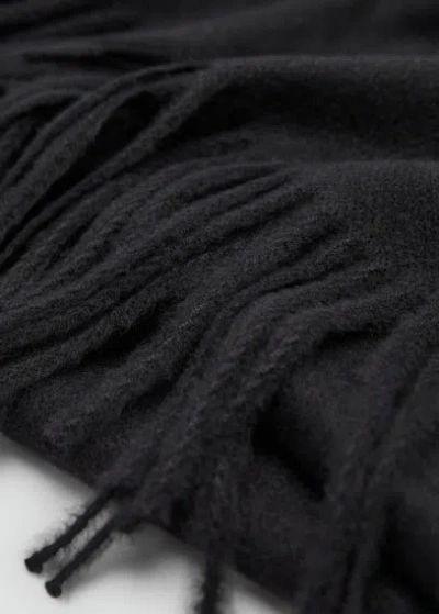 Mango Fringed Edge Scarf Black