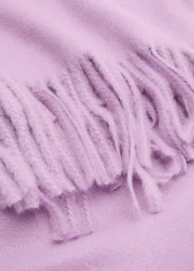 Mango Fringed Edge Scarf In Light/pastel Purple