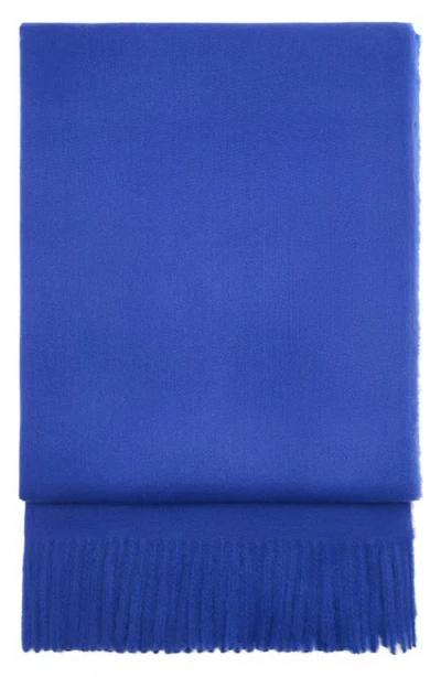 Mango Fringed Scarf In Blue