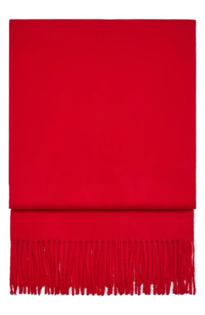 Mango Fringed Scarf In Red