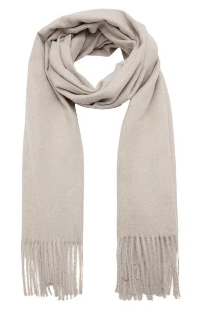 Mango Fringed Scarf In Neutral