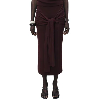 Mango Front Tie Midi Skirt