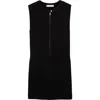 Mango Front Zip Knit Dress In Black