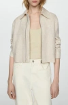 Mango Front Zip Linen Jacket