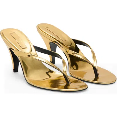 Mango Funnel Heel Flip Flop In Gold