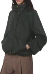 Mango Funnel Neck Cotton Blend Jacket In Multi