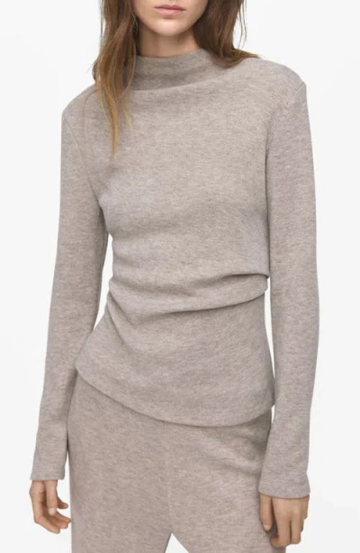 Mango Funnel Neck Sweatshirt In Neutral