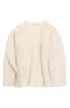 Mango Fuzzy Cardigan In Ecru