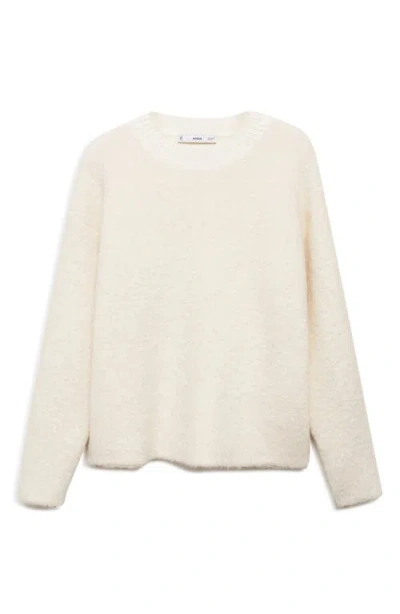 Mango Round Neck Knit Sweater Ecru