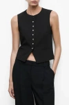 Mango Gabo Vest In Black