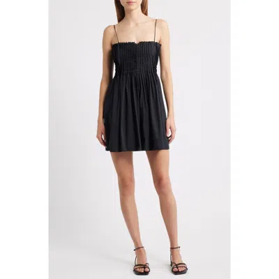 Mango Gaia Pintuck A-line Dress In Black