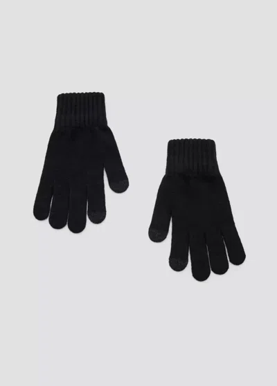 Mango Gants En Maille In Noir