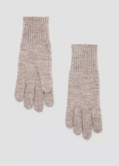 Mango Gants En Maille Unis In Marron Moyen