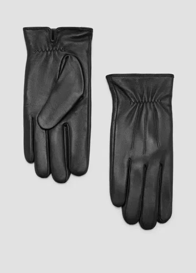 Mango Gants En Simili-cuir In Noir