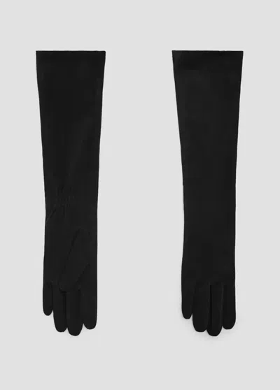 Mango Gants Longs En Cuir In Noir