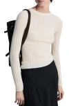 Mango Gardenia Slim Rib Sweater In Off White