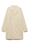 Mango Garment Washed Cotton Nightgown In Vanilla