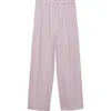 Mango Garment Washed Cotton Pants In Purple