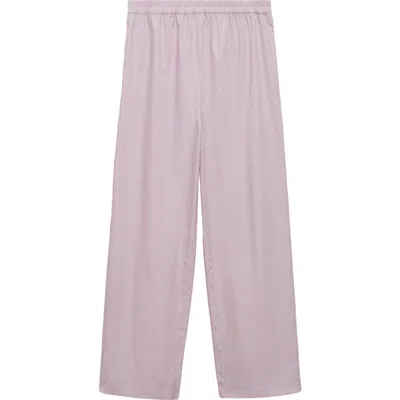 Mango Garment Washed Cotton Pants In Lilac
