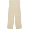 Mango Garment Washed Cotton Pants In Neutral