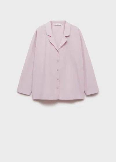Mango Garment Washed Cotton Shirt Lilac