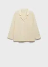 Mango Garment Washed Cotton Pajama Top In Neutral