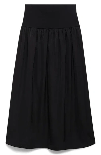 Mango Gathered A-line Skirt In Black
