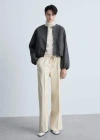Mango Gathered Bomber Jacket Grey