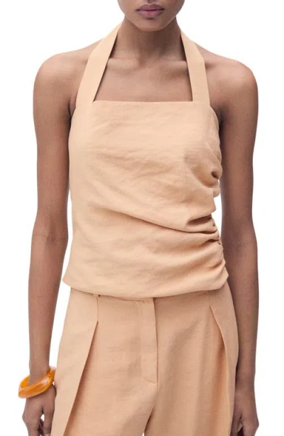 MANGO MANGO GATHERED HALTER TOP