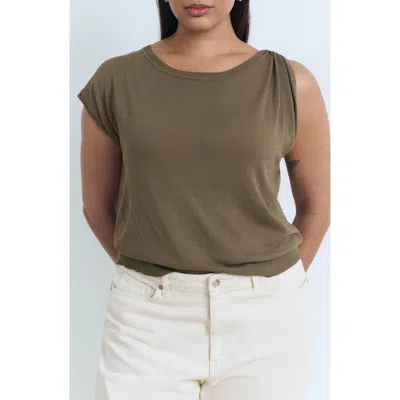 Mango Gathered Hardware Knit Top In Brown
