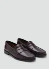 Mango Gathered Leather Moccasin Burgundy