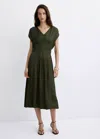 Mango Gathered Midi-dress In Brown