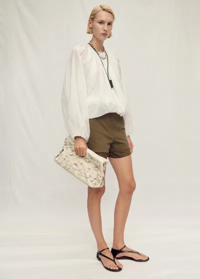 Mango Gathered Semi-transparent Jacket White