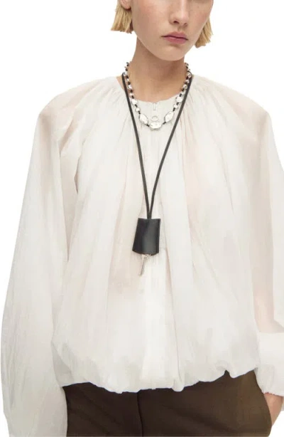 Mango Gathered Semisheer Zip Jacket