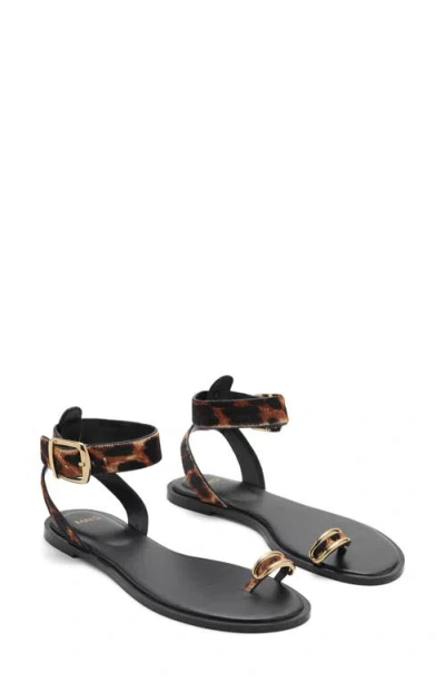 Mango Genuine Calf Hair Ankle Strap Sandal