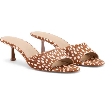 Mango Genuine Calf Hair Sandal In Medium Brown