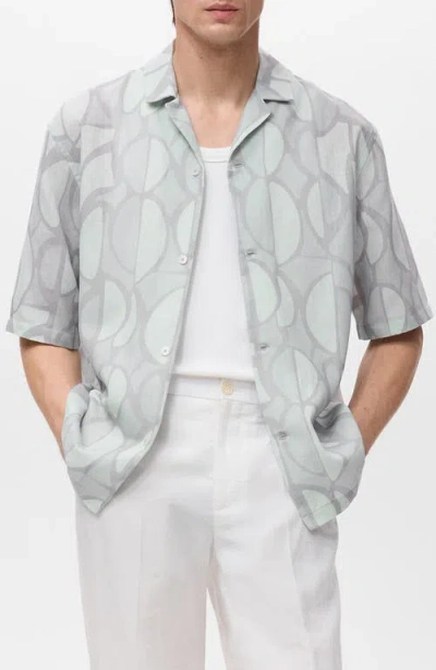 MANGO MANGO GEO PRINT CAMP SHIRT