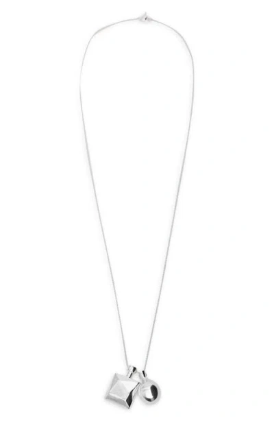 Mango Geometric Charm Necklace In Metallic