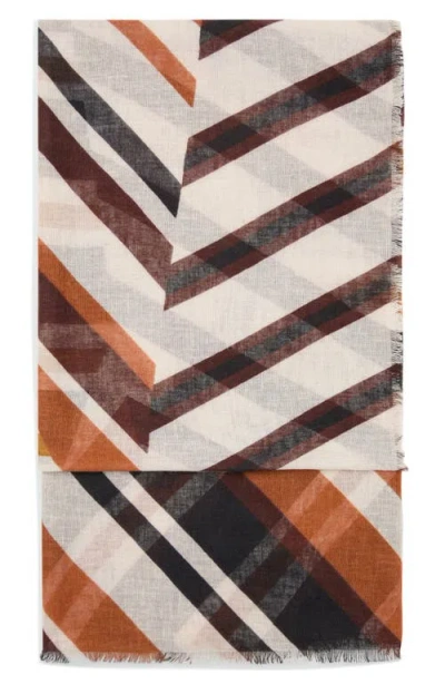 Mango Geometric Print Scarf In Red